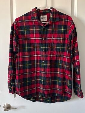 Flannel Brand Red Plaid Button-Up Shirt